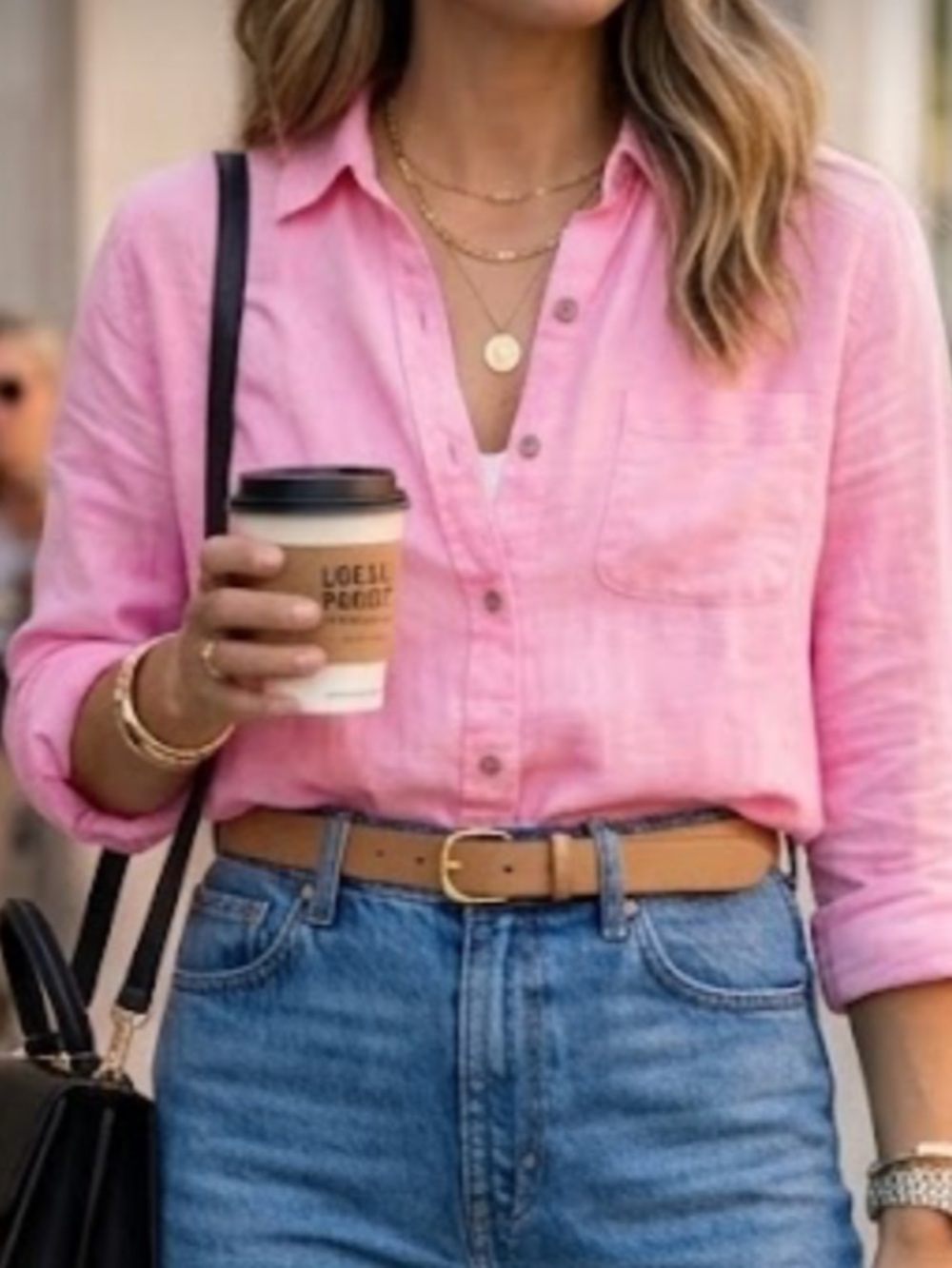 universal thread bubble gum pink Button-Down Shirt